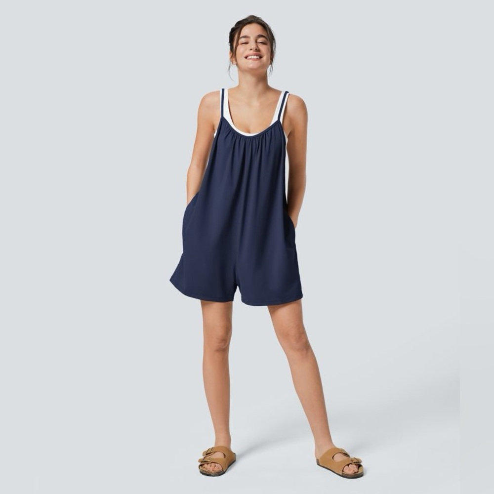 Halara Spaghetti Strap Pocket Solid Wide Leg Casu… - image 1